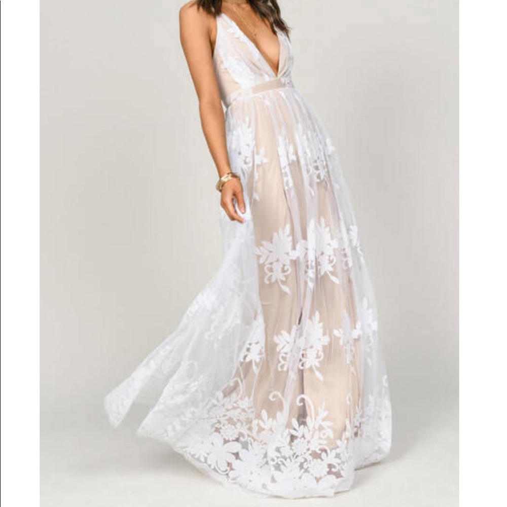 White/Nude Maxi with slits